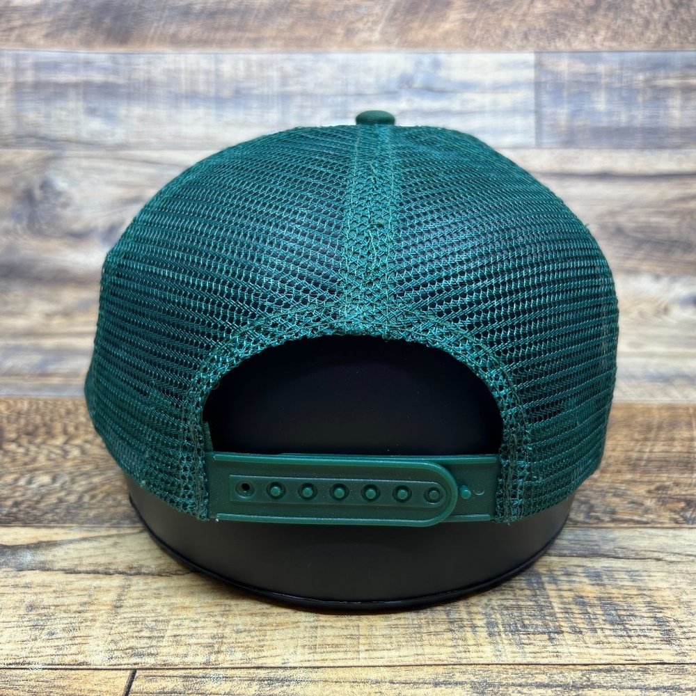Retro Bob Marley Mens Trucker Hat Green Snapback Tribute To Freedom Restaurant - Picture 5 of 7